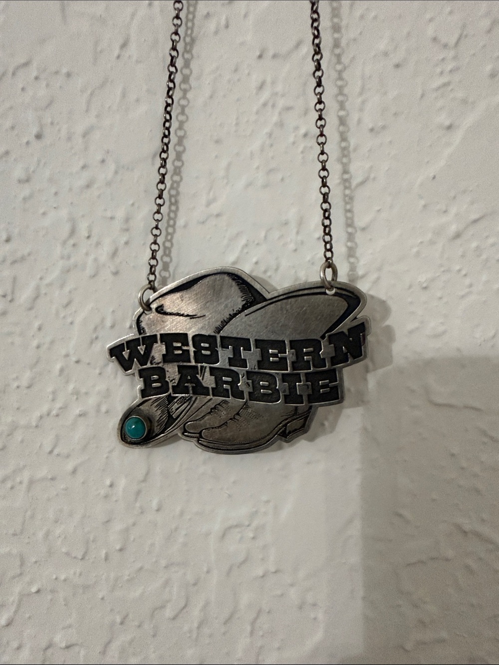 Barbie Western sterling Silver Kingman Turquoise necklace